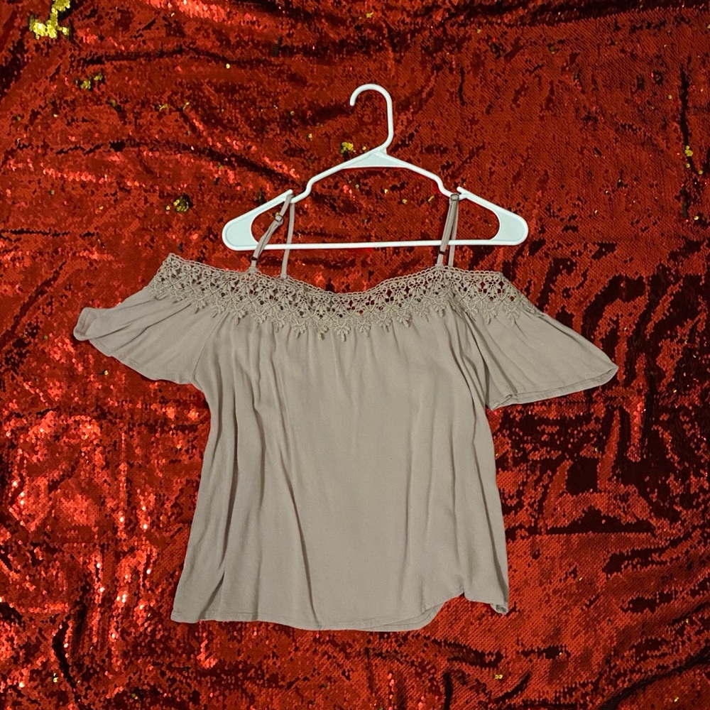 Rose cutout shoulder Blouse